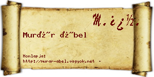 Murár Ábel névjegykártya